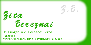 zita bereznai business card
